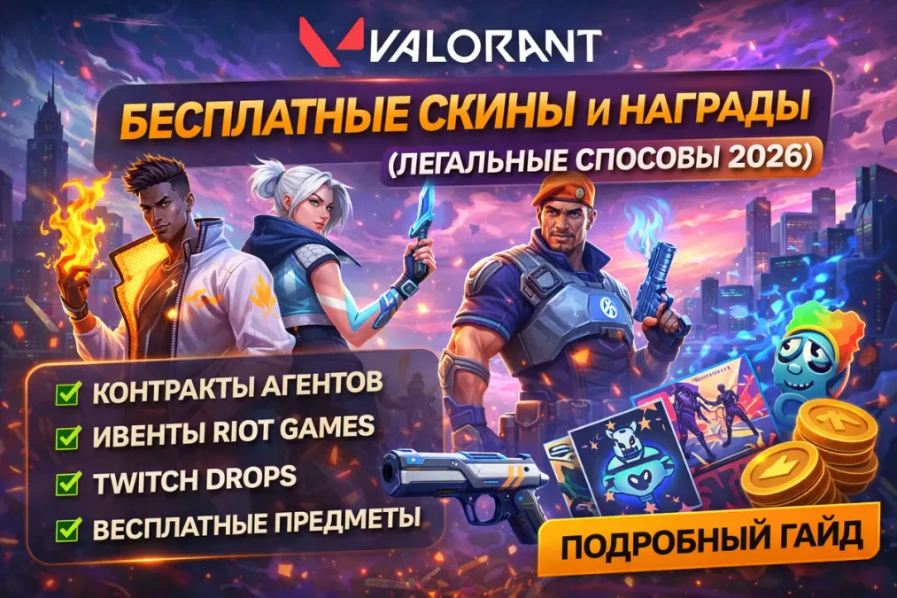 Valorant — Бесплатные скины и награды (Легальные способы 2026) ⭐