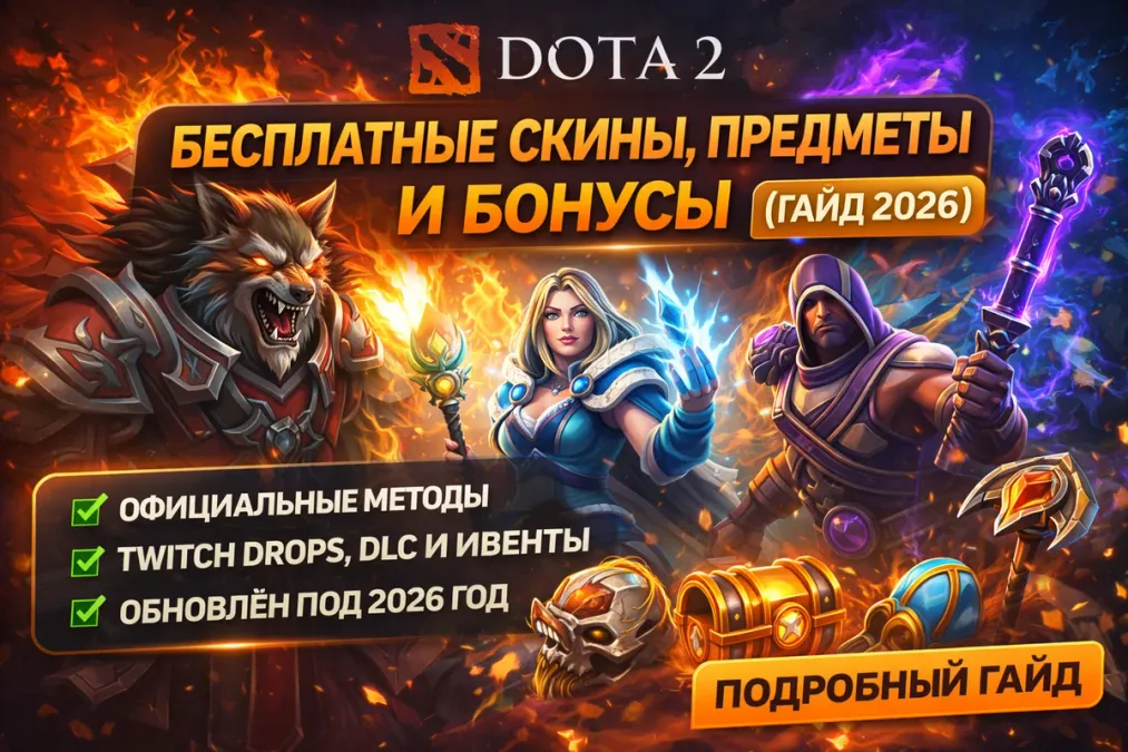 Dota 2 — Бесплатные скины, предметы и бонусы (Гайд 2026) 🔥